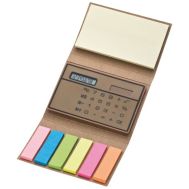 Zestaw składający się z karteczek samoprzylepnych i kalkulatora 
